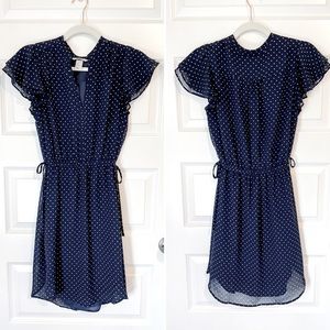 H&M Navy + white polka dot dress - sz. 4